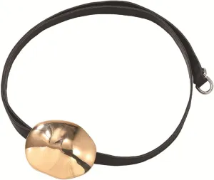 Boho Goth Black PU Leather Choker with Geometric Irregular Metal Charm,Geometric Circle Leather Cord Collar Necklace for Women Gothic Punk Necklace Y2k Fashion Costume Jewelry