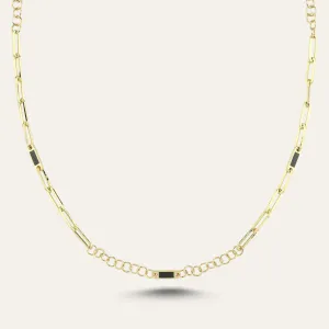 Bold Enamel Link Chain Necklace