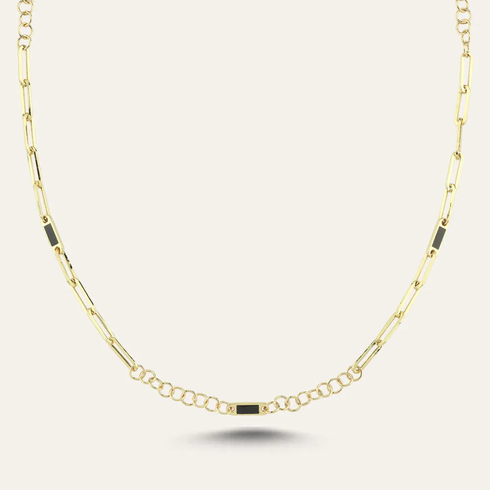 Bold Enamel Link Chain Necklace