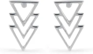Boma Jewelry Sterling Silver Triangle Geometric Stud Earrings