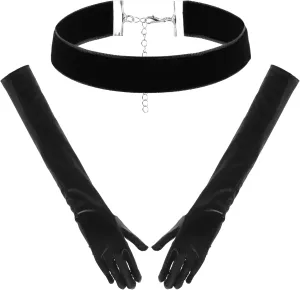 Bonnie Z. Leonardo Women Fashion Catwomen Gothic Choker with Gloves Set