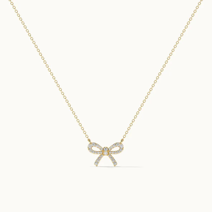 Bow Diamond Necklace