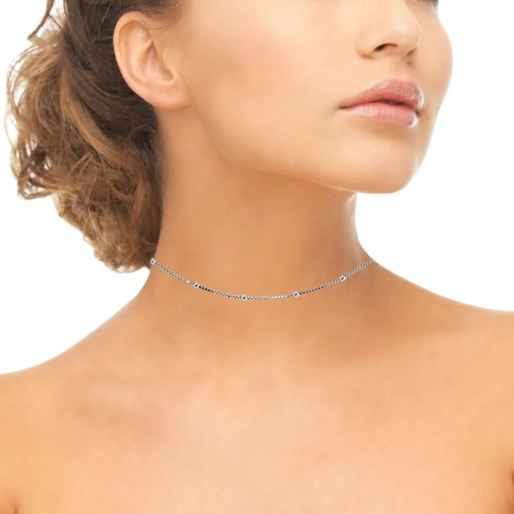 Box Chain Necklace, Chain Necklace, Layered Necklaces for Women, Choker Layering Necklace, Choker Necklace, Dainty Necklace, Choker Necklaces for Women, Necklace for Women, Box Chain with Beads