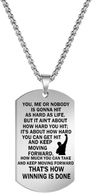 Boxing Punk Necklace 24 Inch Stainless Steel Chain Pendant Jewelry Silver Necklaces