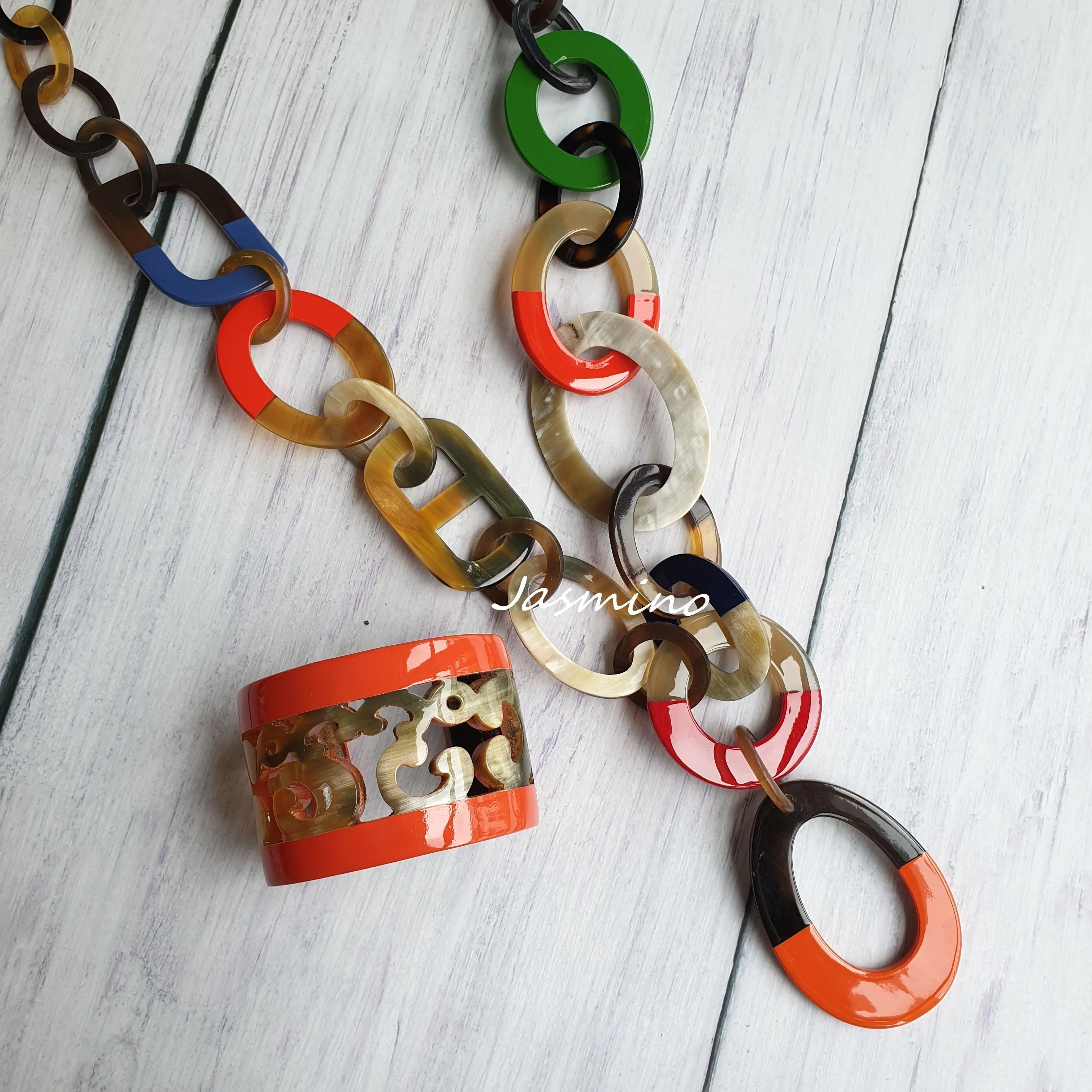 Breathtaking Rustic Necklace J18127, Handmade Buffalo Horn Product from Vietnam