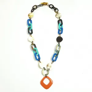 Breathtaking Trendy Necklace J18146, Made by Buffalo Horn and Lacquer