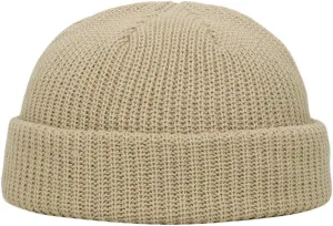 Brimless Hat Adjustable Rolled Cuff Brimless Cap for Men & Women Street Casual Fashion Outdoor Retro No Brim Hat