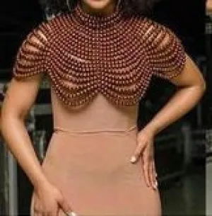 Brown beaded handmade Full shoulder necklace with free  shipping