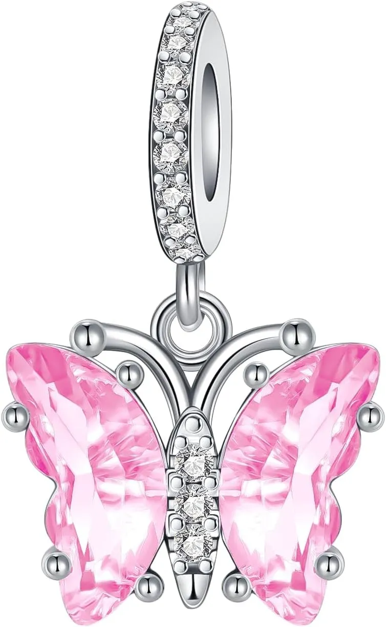 Butterfly Charm 925 Sterling Silver Charm Fits Women's Charm Bracelet & Necklace for Women