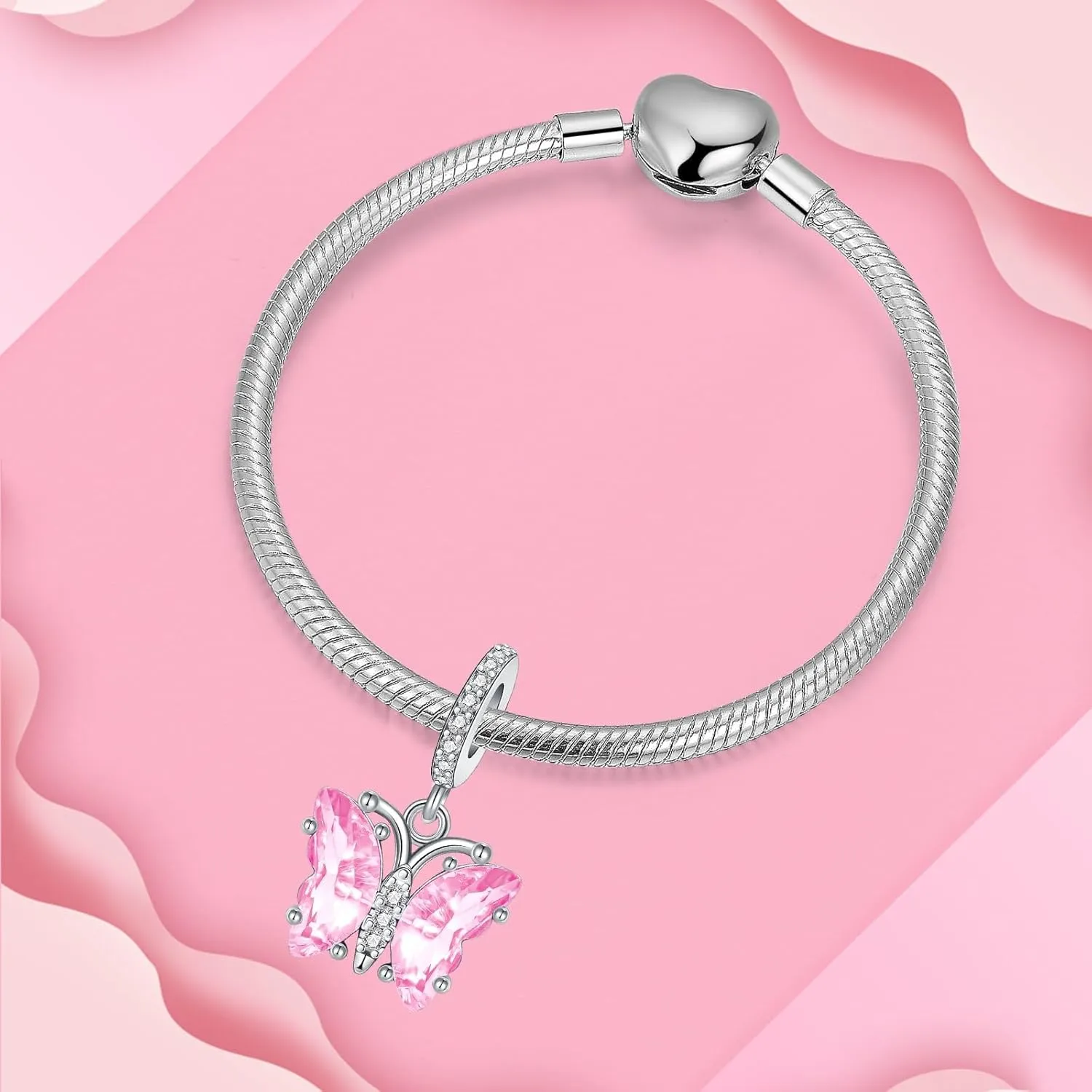 Butterfly Charm 925 Sterling Silver Charm Fits Women's Charm Bracelet & Necklace for Women