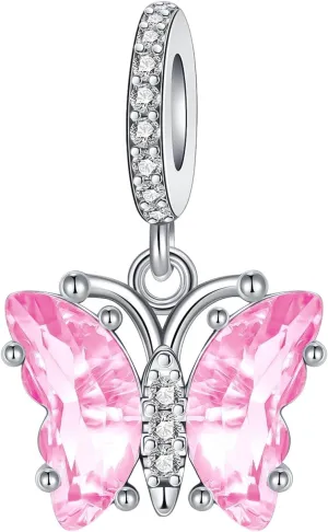 Butterfly Charm 925 Sterling Silver Charm Fits Women's Charm Bracelet & Necklace for Women