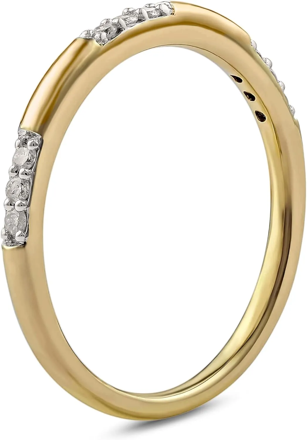 Cali Trove, Gold Vermeil Plated Diamond Wedding Rings For Women in 925 Sterling Silver | 1/20, 1/10, 1/6 CT Diamond Stackable Rings for Women | Gold Silver Rings for Women | Anniversary Band for Women