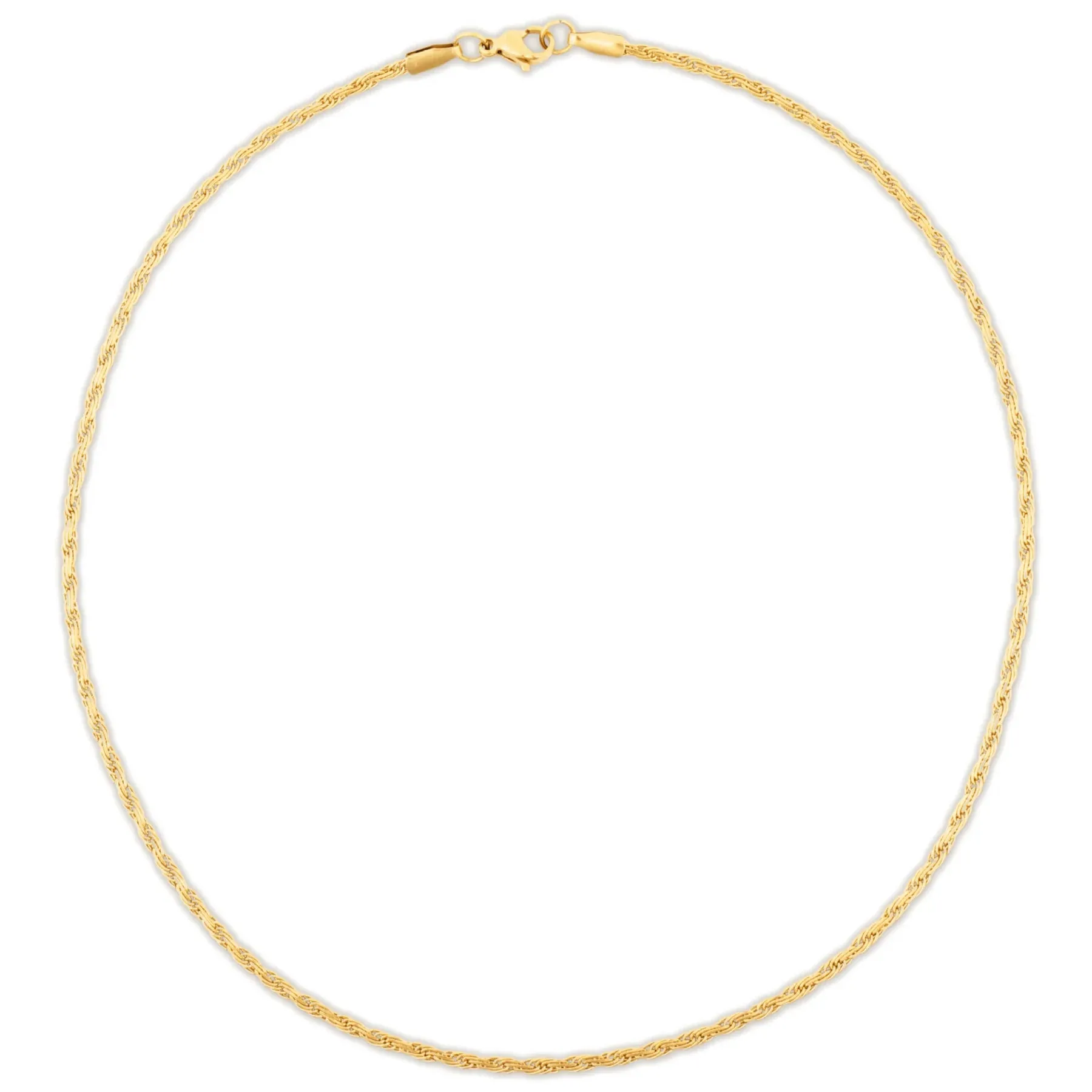 Calla Flat Rope Chain Necklace Gold