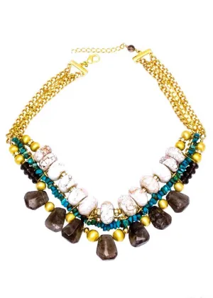 Capri Turquoise & Gold Plated Necklace