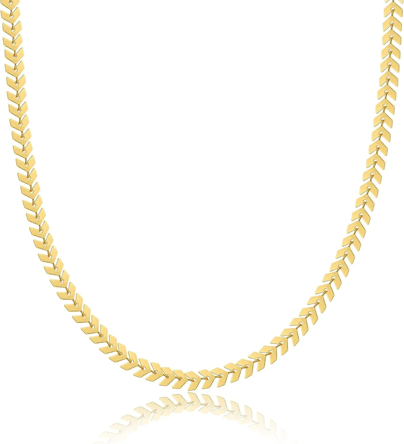 CAROVO Choker Necklace for women,Dainty Gold/Silver Necklace 14k Gold Plated Shining Dots Sequins Necklace Satellite Paperclip Box Sparkle Chain Necklaces for Women Simple Jewelry