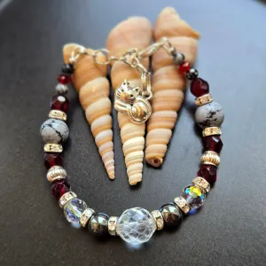Cat Charm Bracelet - Obsidian