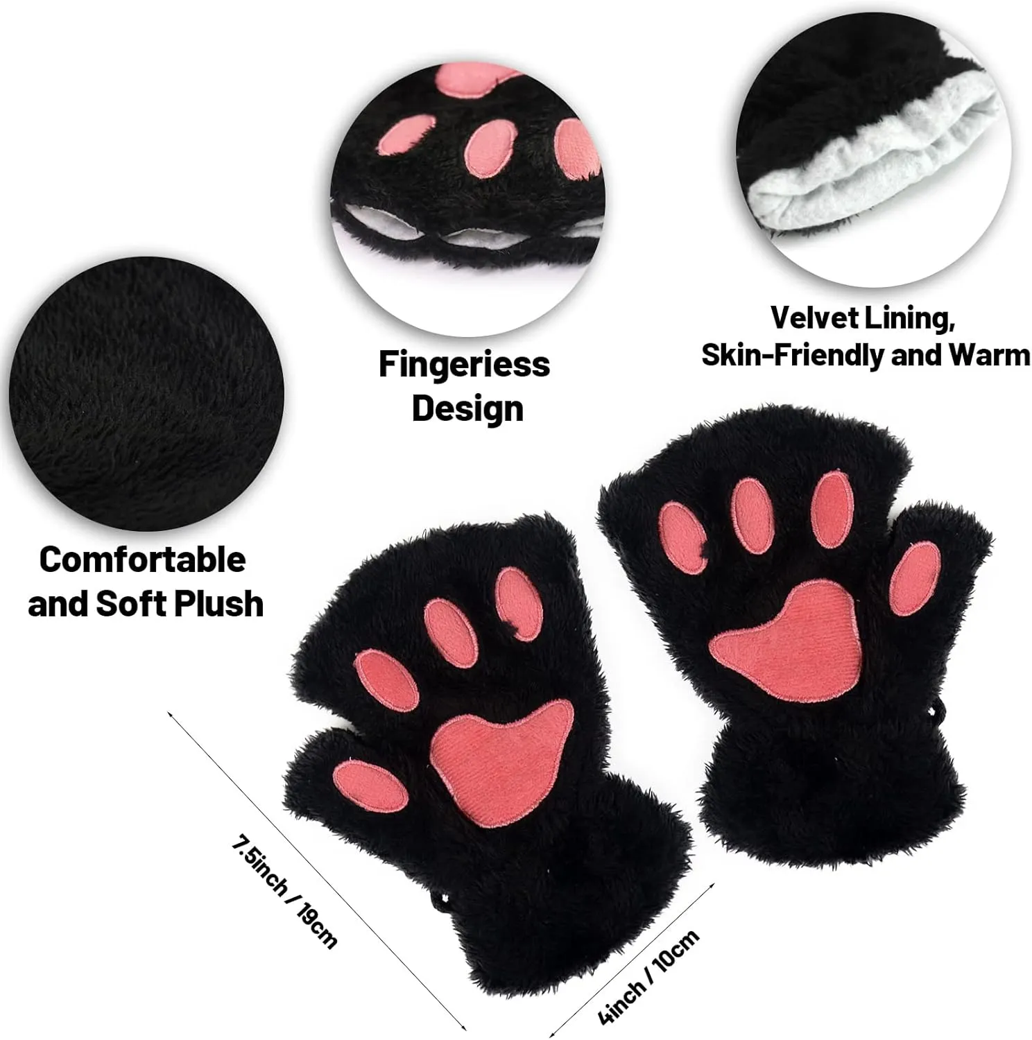 Cat Ears and Tail Set, Anime Cat Ears Headband and Furry Tail, Halloween Cosplay Costume for Adult Kids