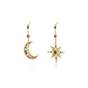 CELESTE MOON & STAR STUDS
