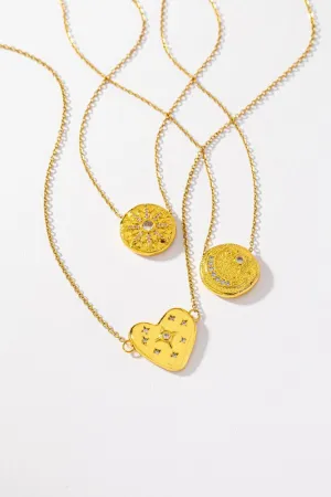 Celestial Tiny Pendant Charm Necklace, Spring Trends