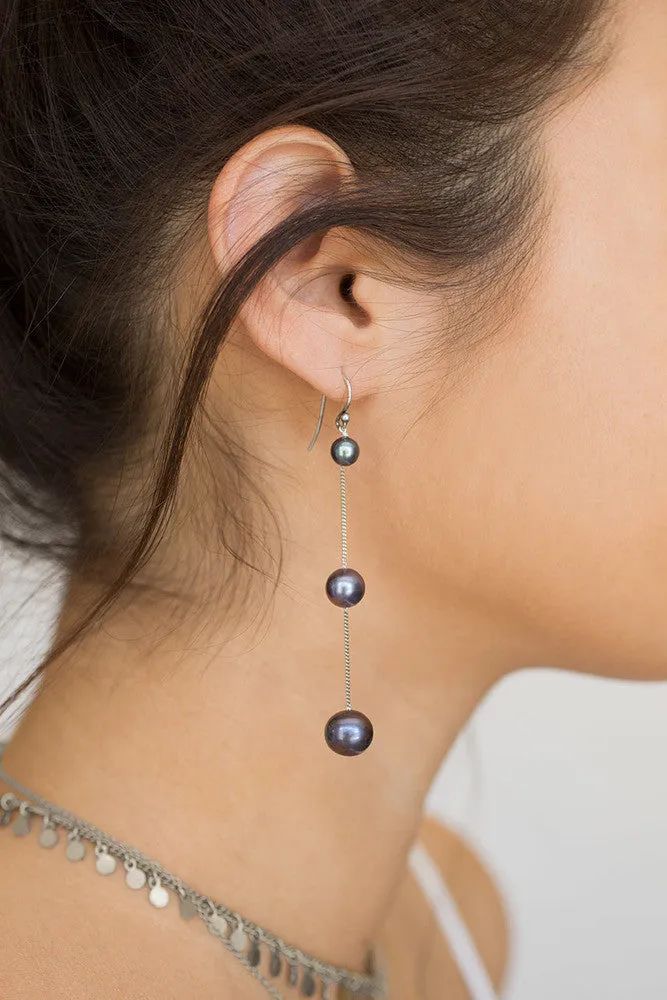 Chan Luu Tiered Floating Pearl Earrings