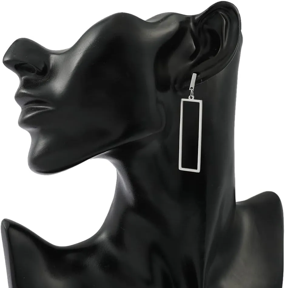 Charm Chic Minimalist Punk Metal Triangle Rectangle Geometry Dangle Drop Earrings For Women Teen Men Costume Jewelry