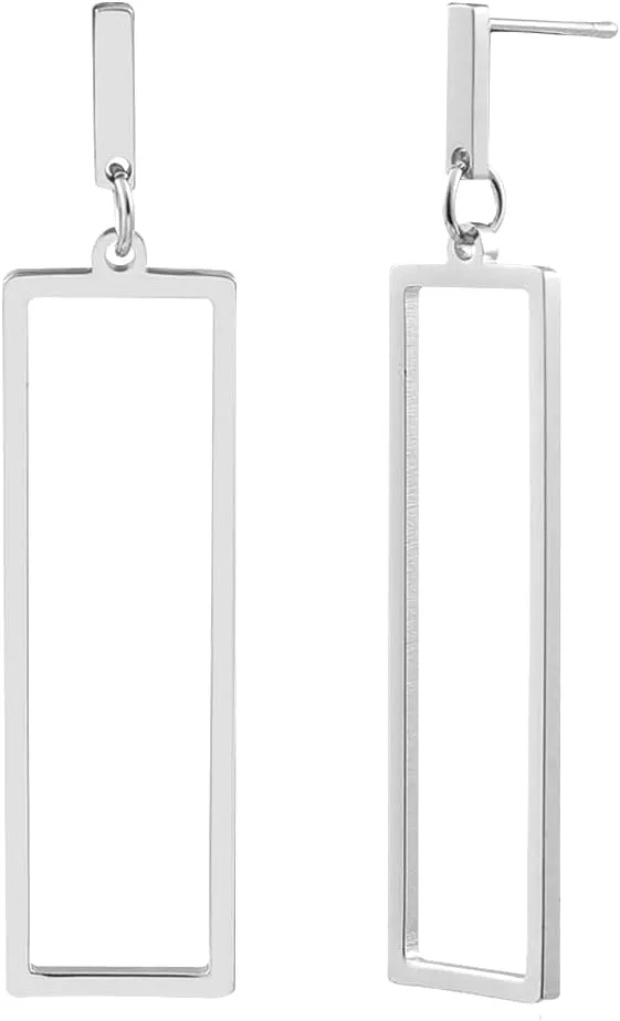 Charm Chic Minimalist Punk Metal Triangle Rectangle Geometry Dangle Drop Earrings For Women Teen Men Costume Jewelry