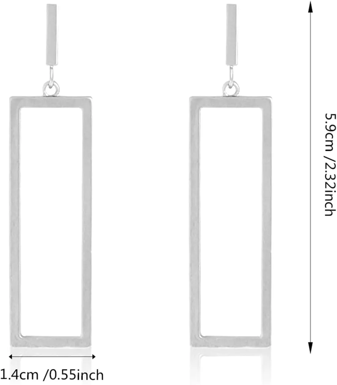 Charm Chic Minimalist Punk Metal Triangle Rectangle Geometry Dangle Drop Earrings For Women Teen Men Costume Jewelry