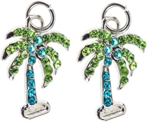 Charm Me Palm Tree Charm With Rhinestones (Set of 2)