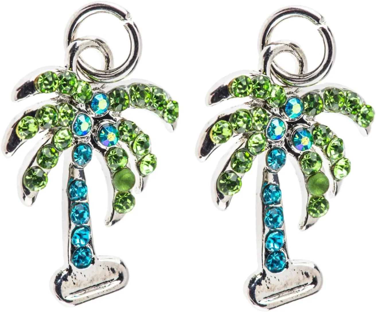 Charm Me Palm Tree Charm With Rhinestones (Set of 2)