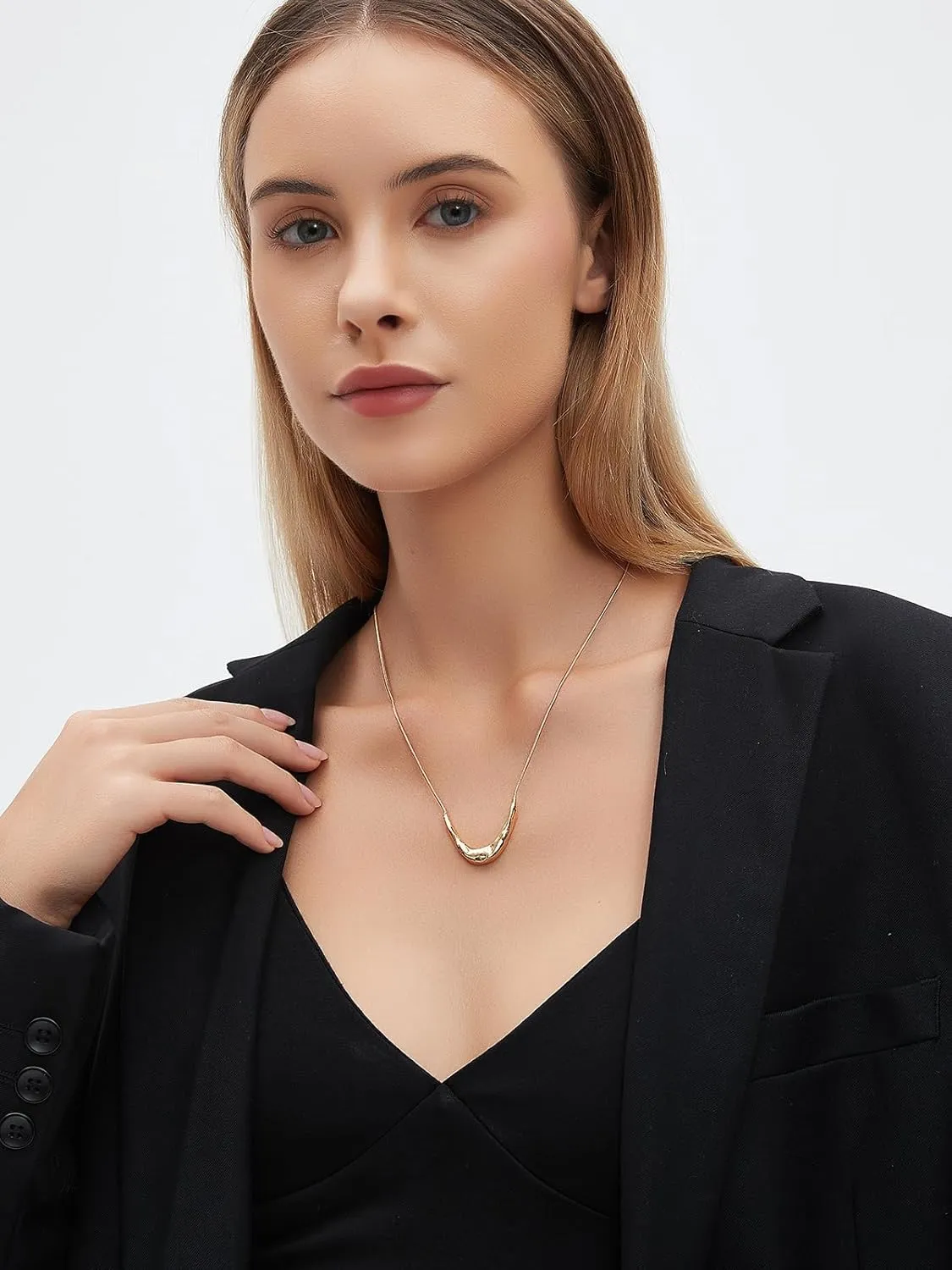 Charm White Gold Plating Boho Pendant Black Choker Necklace for Women Trendy, Adjustable Rope Chain Long Gold Necklaces for Women Men Birthday Jewelry