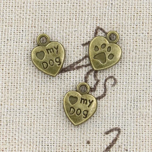 Charms Heart Dog Paw Handmade
