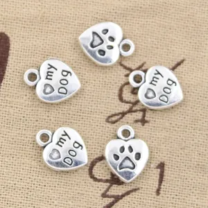 Charms Heart Dog Paw Handmade