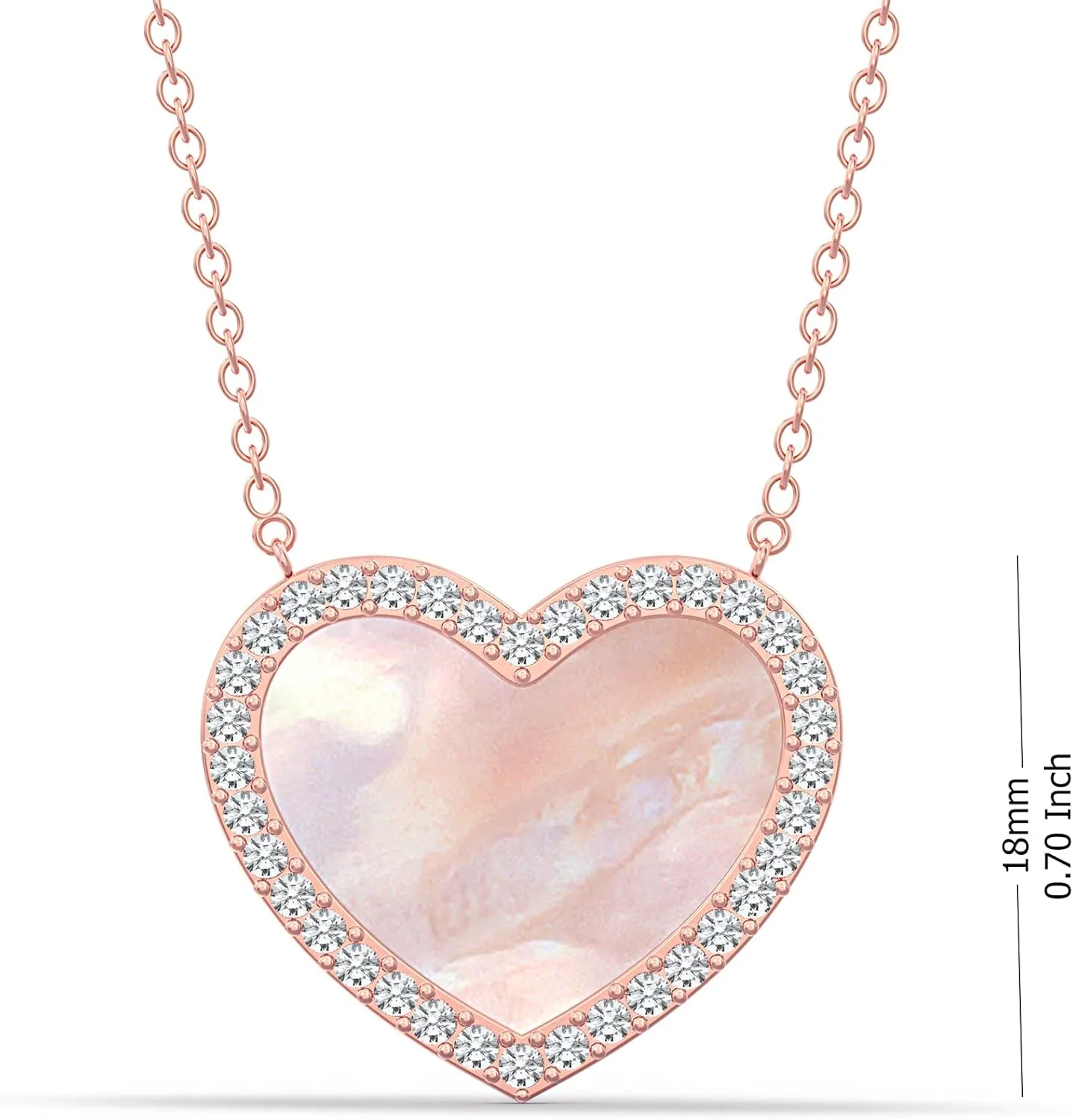 Charmsy Real 925 Sterling Silver Heart Pendant Necklace for Women