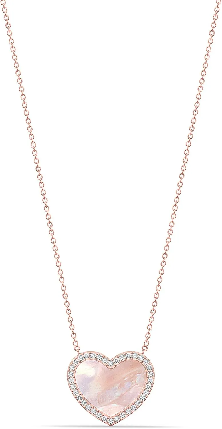 Charmsy Real 925 Sterling Silver Heart Pendant Necklace for Women
