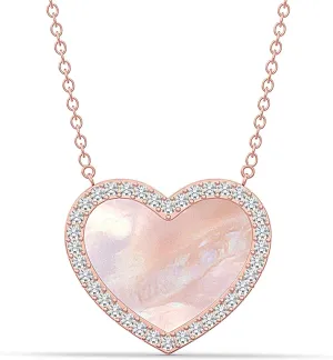 Charmsy Real 925 Sterling Silver Heart Pendant Necklace for Women