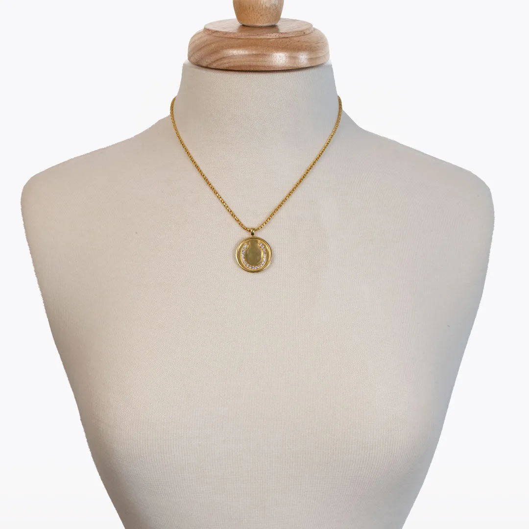Chauncy Pave Horseshoe Necklace elegant Gold Horseshoe Pendant