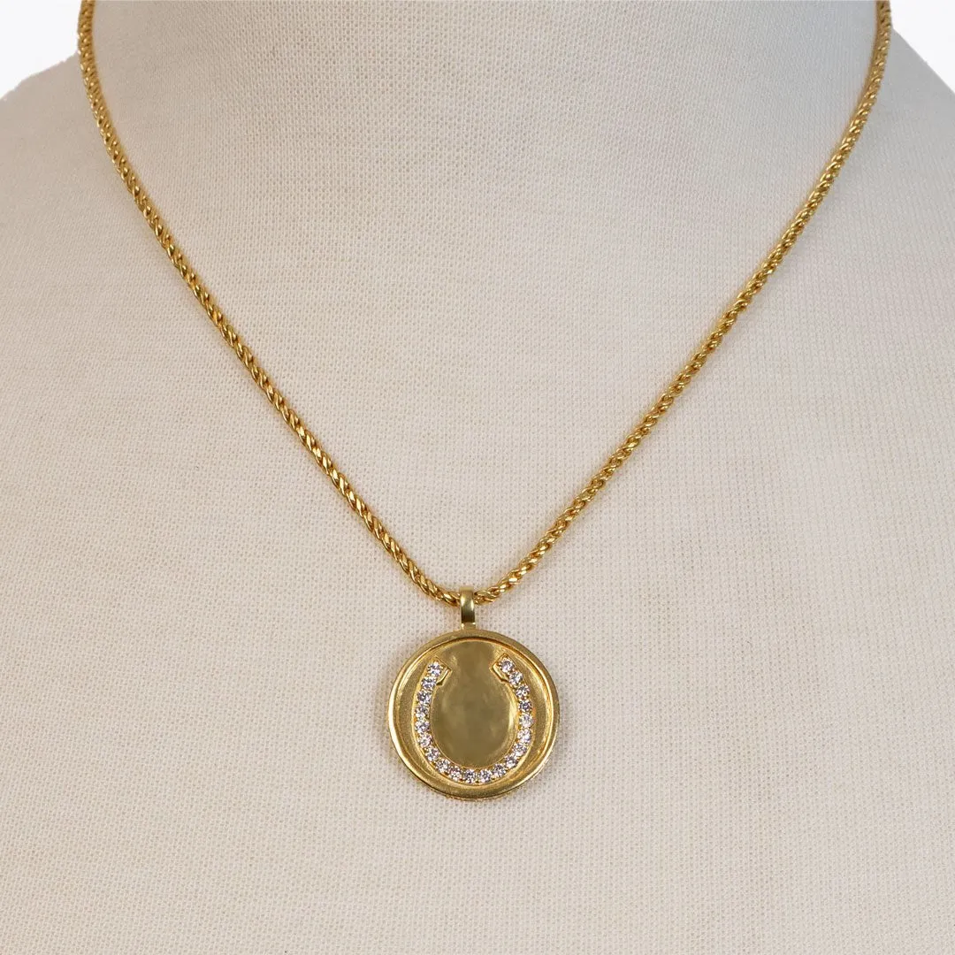 Chauncy Pave Horseshoe Necklace elegant Gold Horseshoe Pendant