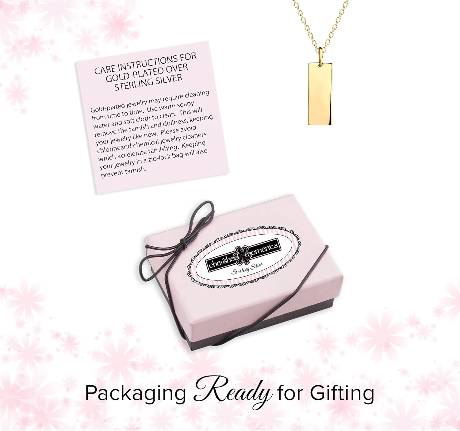 Cherished Moments Personalized Sterling Silver Vertical Bar Necklace with Cross or Heart Charm, First Communion Gift for Girls, Custom Engraved Confirmation Gift for Teens and Women