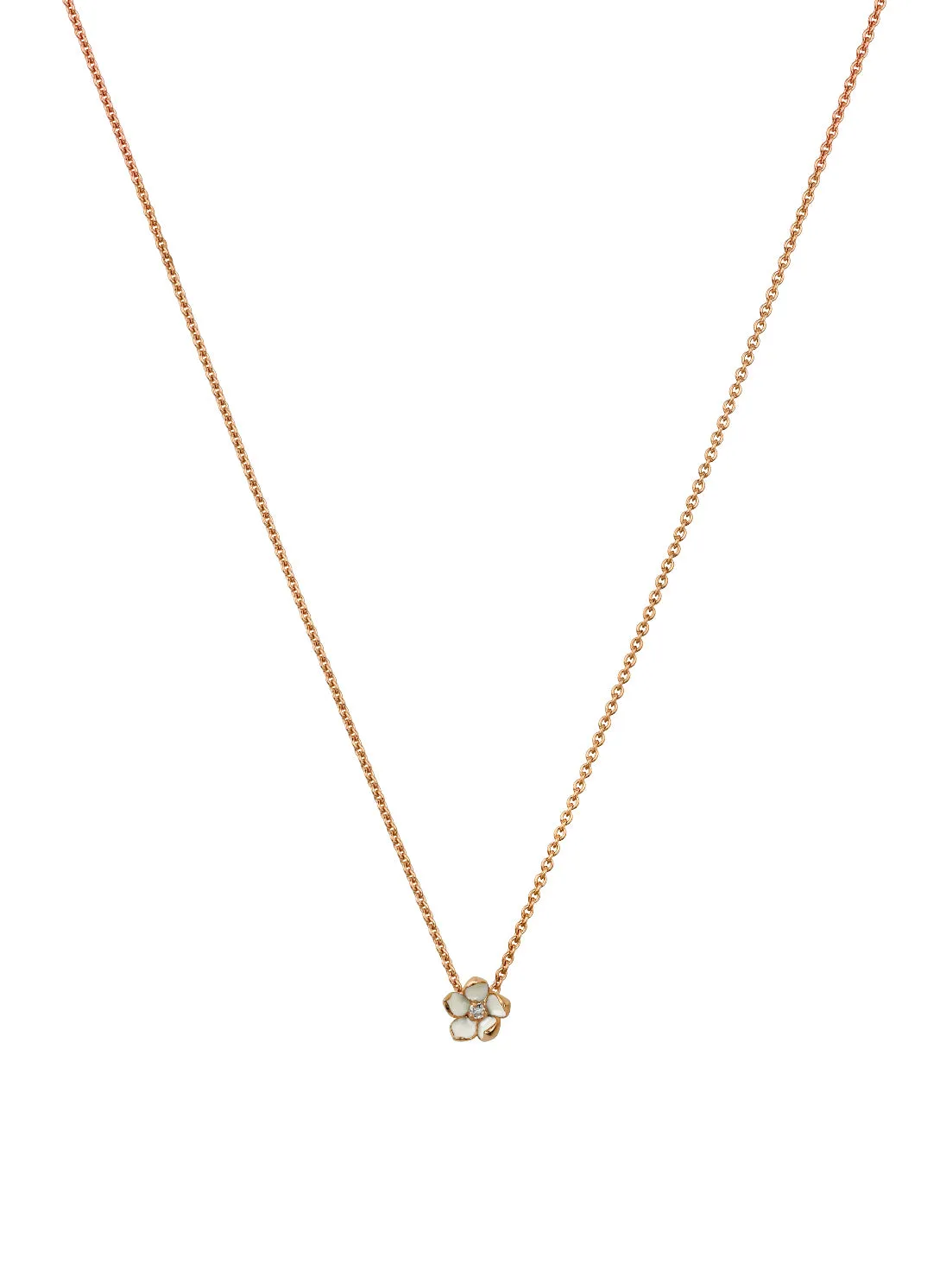 Cherry Blossom Flower Pendant - Rose Gold Vermeil & Diamond