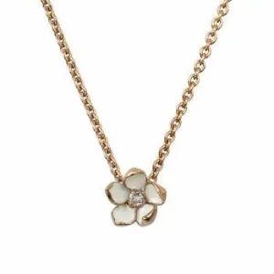 Cherry Blossom Flower Pendant - Rose Gold Vermeil & Diamond