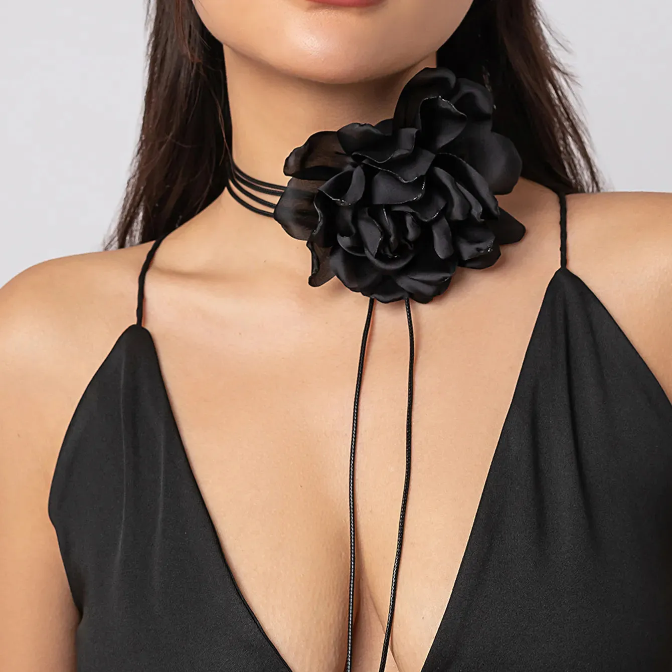 Chic Floral Choker Wrap String Necklaces in Stunning Colors Elegant Adjustable String Choker