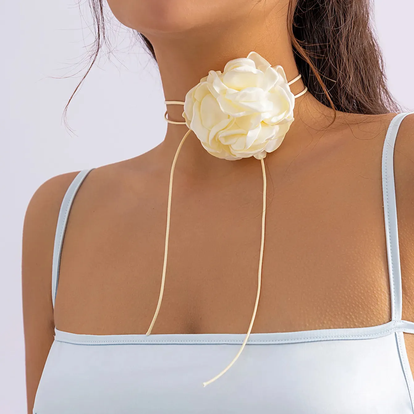Chic Floral Choker Wrap String Necklaces in Stunning Colors Elegant Adjustable String Choker