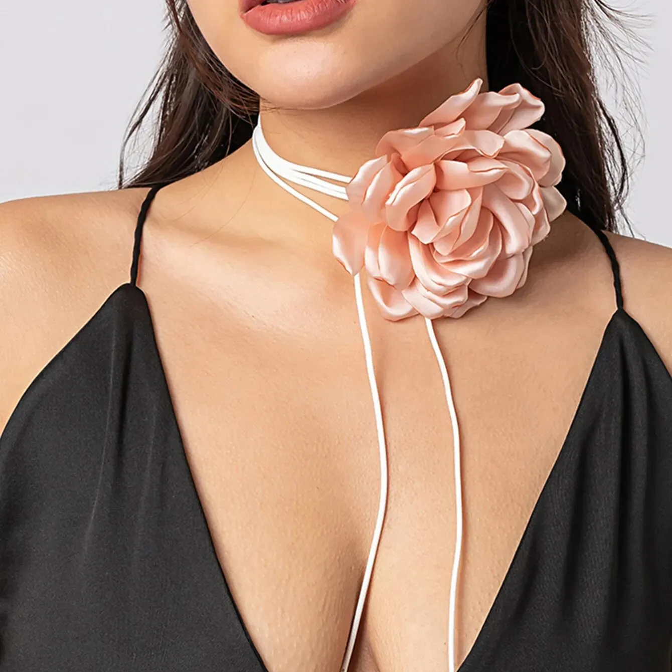 Chic Floral Choker Wrap String Necklaces in Stunning Colors Elegant Adjustable String Choker