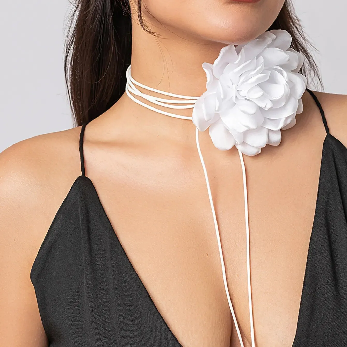 Chic Floral Choker Wrap String Necklaces in Stunning Colors Elegant Adjustable String Choker