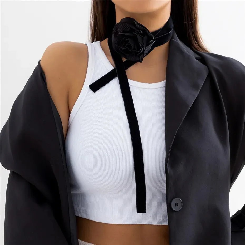 Chic Floral Choker Wrap String Necklaces in Stunning Colors Elegant Adjustable String Choker
