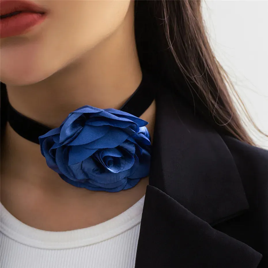 Chic Floral Choker Wrap String Necklaces in Stunning Colors Elegant Adjustable String Choker