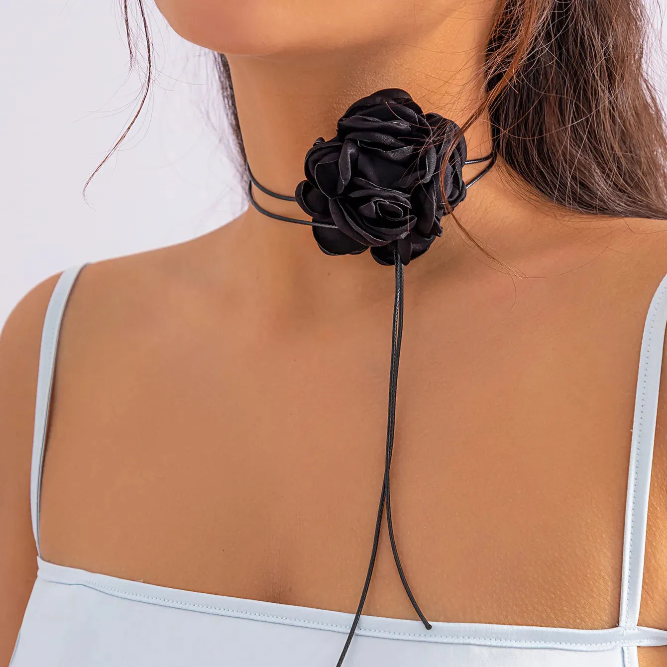 Chic Floral Choker Wrap String Necklaces in Stunning Colors Elegant Adjustable String Choker