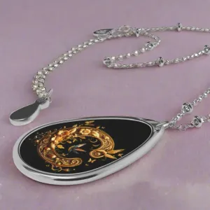 Chic Letter c Oval Necklace Zinc Dazzle