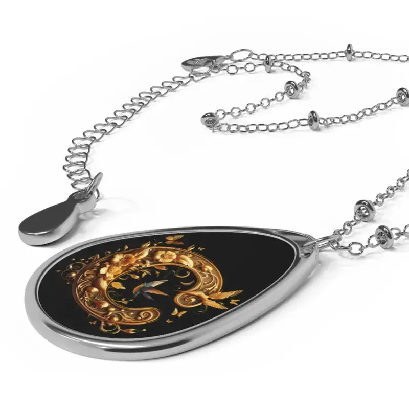 Chic Letter c Oval Necklace Zinc Dazzle