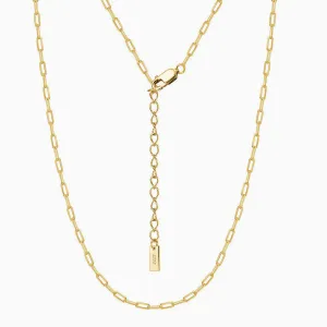 Chic Paper Clip Pure Sterling Silver Polished 4MM Link Chain NeckLace